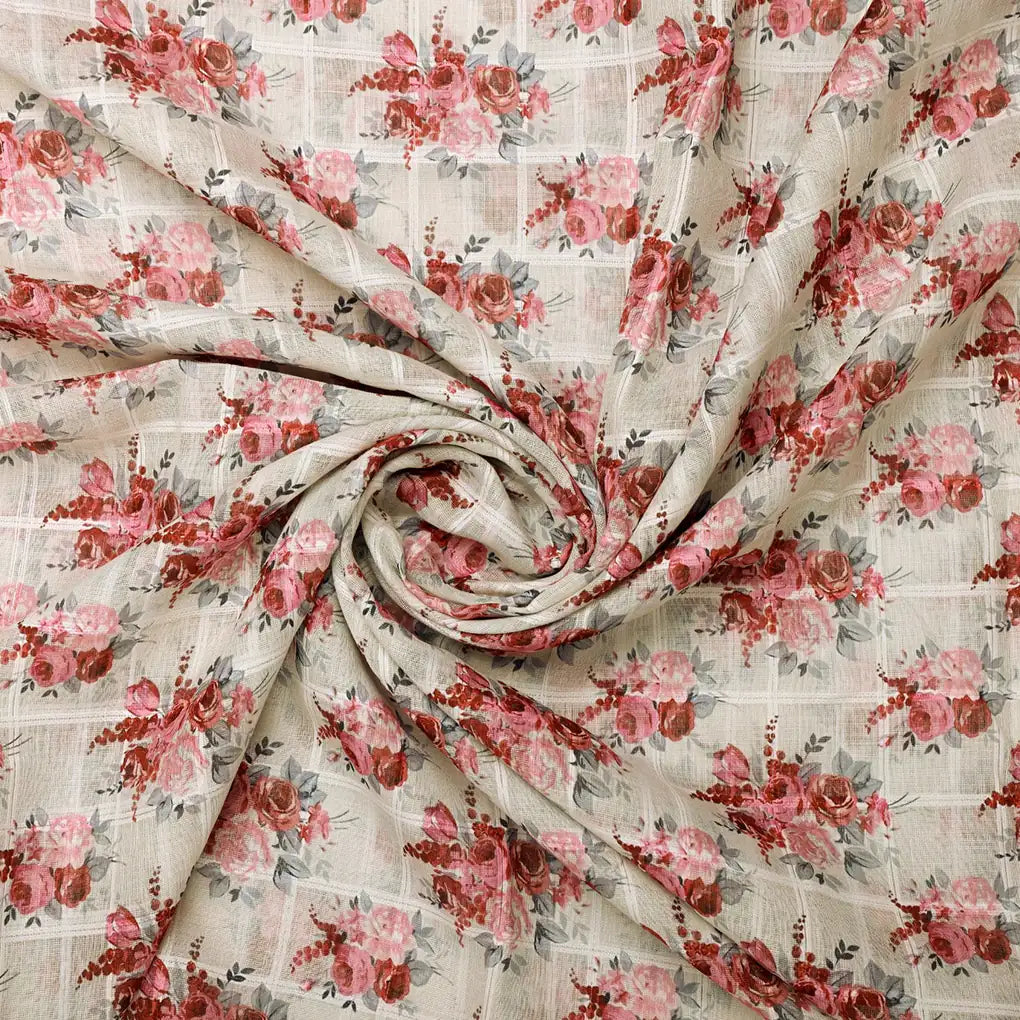 Gorgeous Floral Printed Linen Fabric Material – 0l2a0834copy