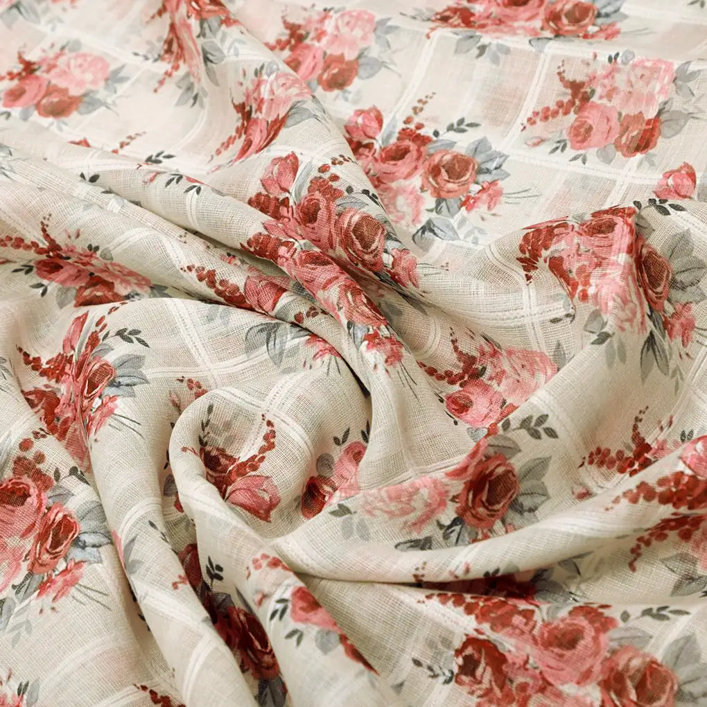 Gorgeous Floral Printed Linen Fabric Material – 0l2a0835copy