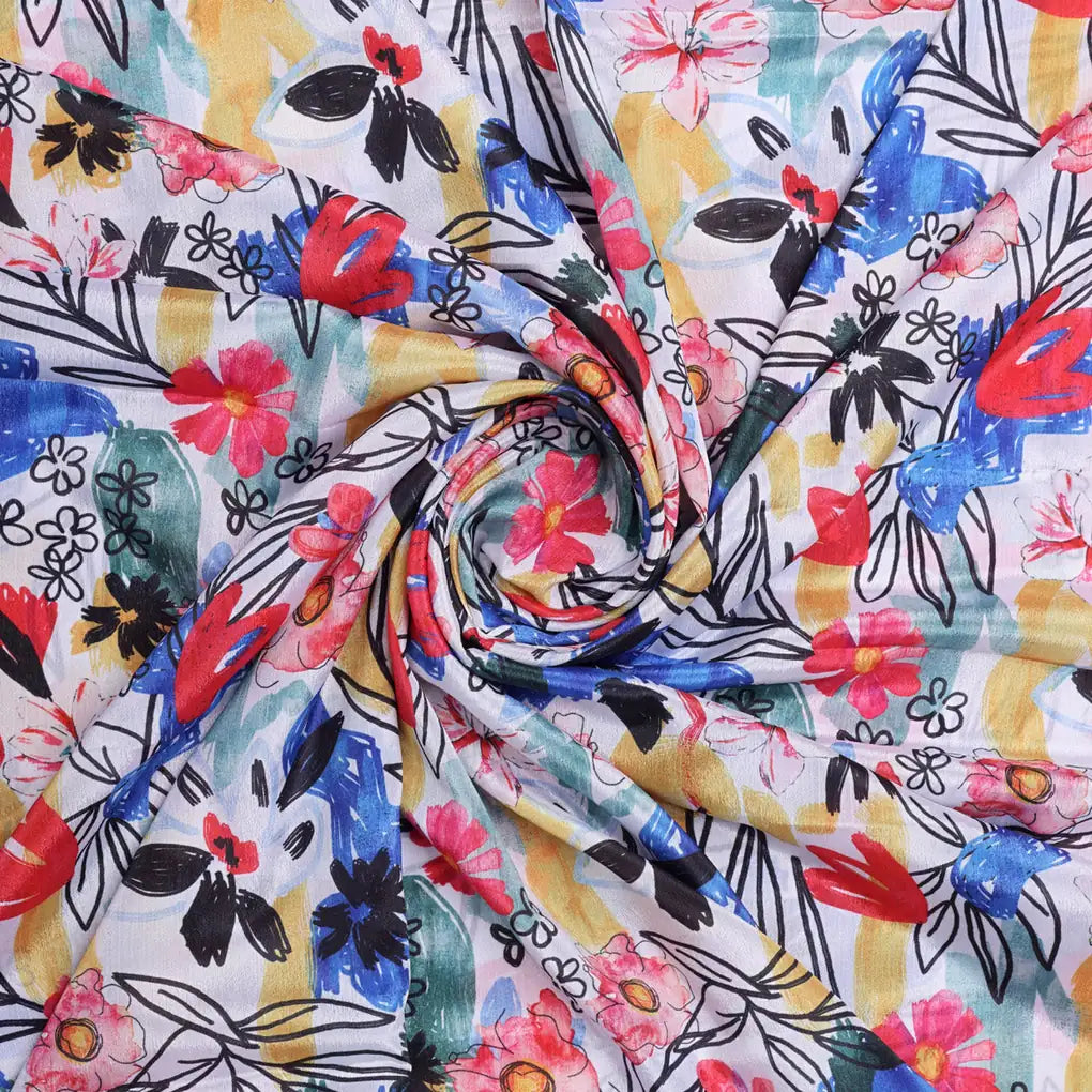 Colourful Abstract Painterly Floral Print Chinon Fabric – 0l2a0845 copy