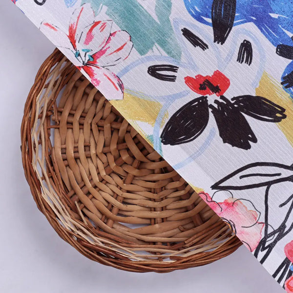 Colourful Abstract Painterly Floral Print Chinon Fabric – 0l2a0848 copy - alternate view