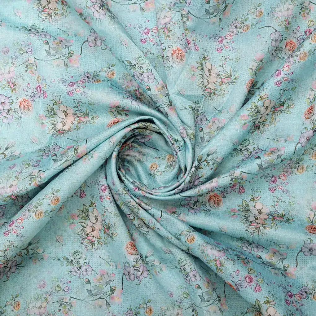 Tusser Silk Fabric Material with Decorative Flower Valley – 0l2a0857copy