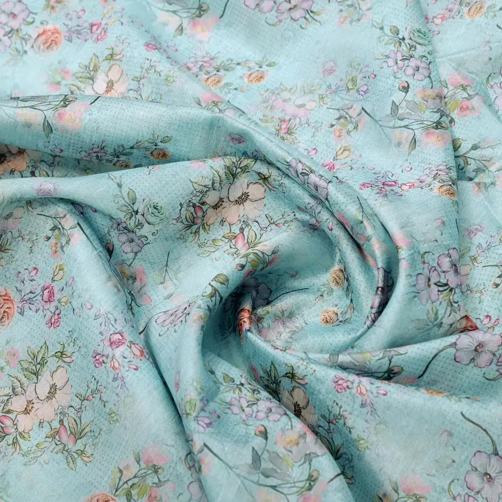Tusser Silk Fabric Material with Decorative Flower Valley – 0l2a0858copy