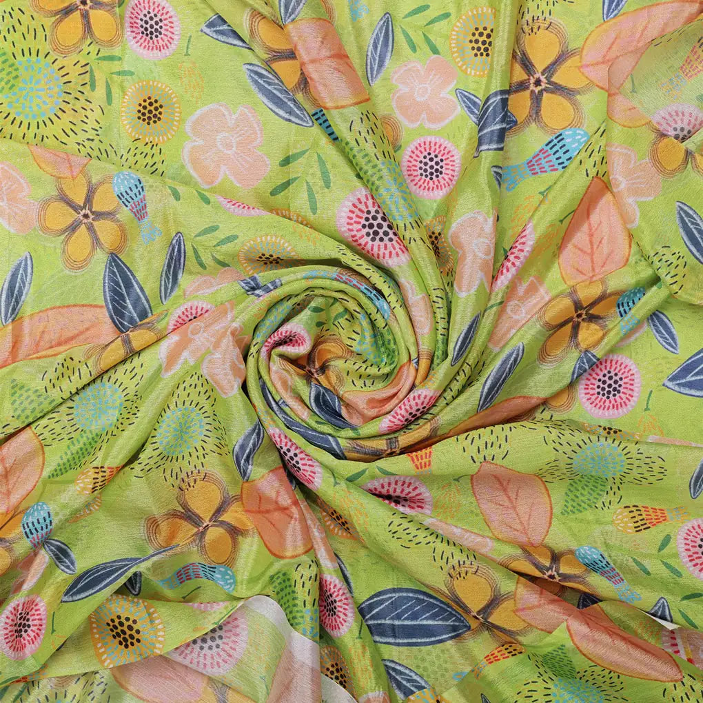 Vibrant Abstract Floral Meadow Chinon Fabric - Lime Green – 0l2a0867 copy