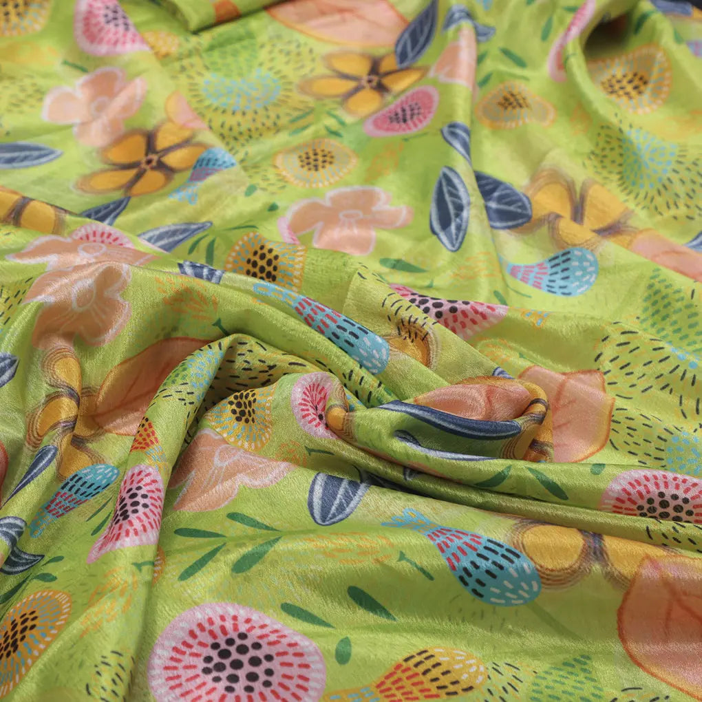 Vibrant Abstract Floral Meadow Chinon Fabric - Lime Green – 0l2a0868 copy