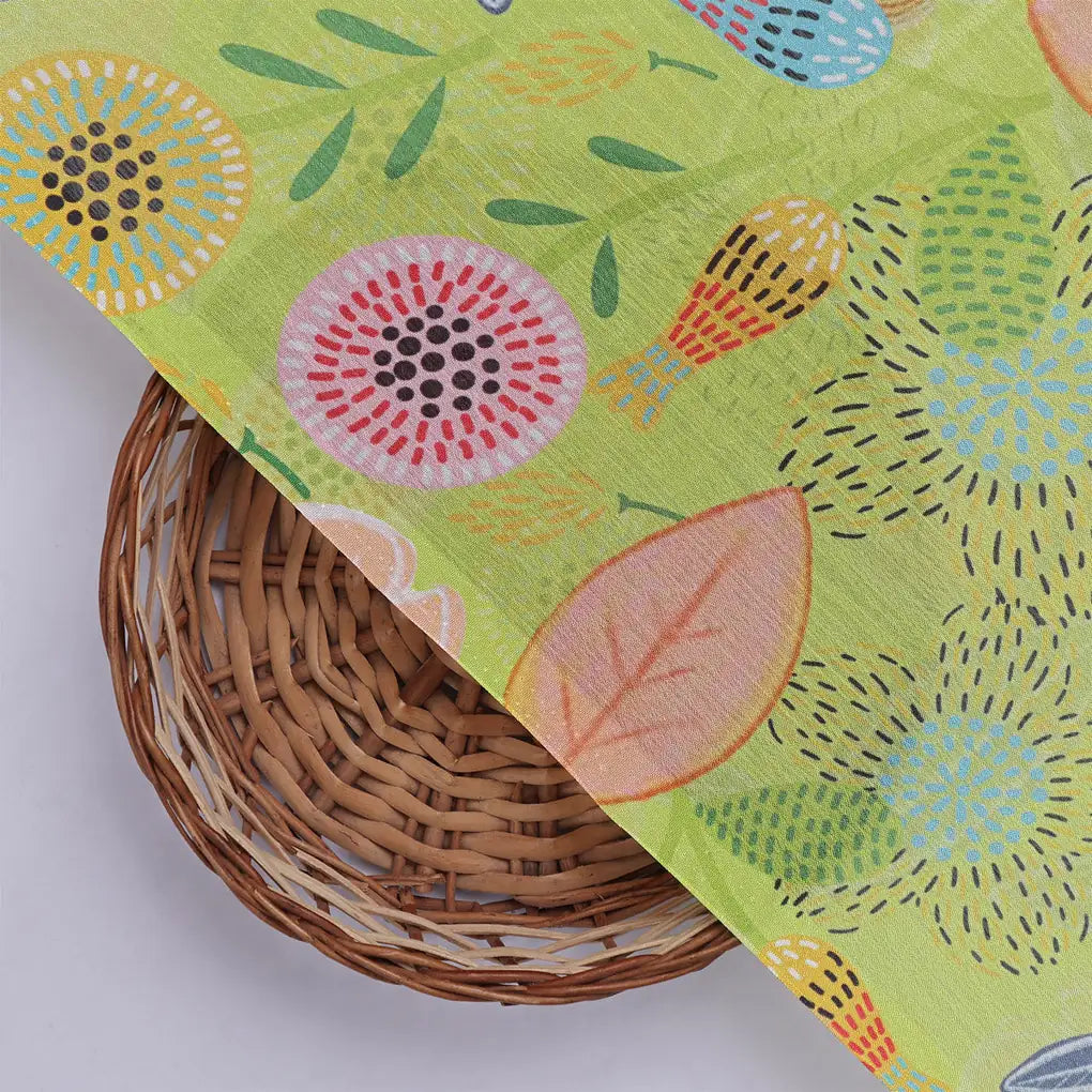 Vibrant Abstract Floral Meadow Chinon Fabric - Lime Green – 0l2a0869 copy