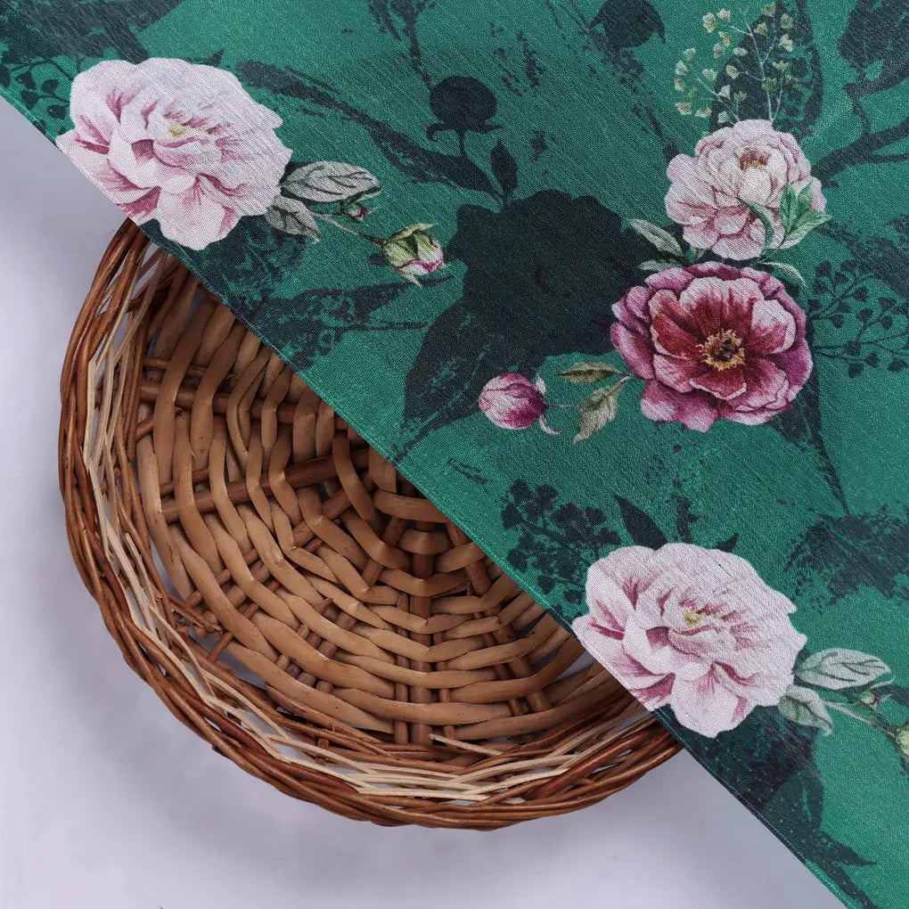 Lush Green & Pink Floral Garden Printed Chinon Fabric – 0l2a0879 copy