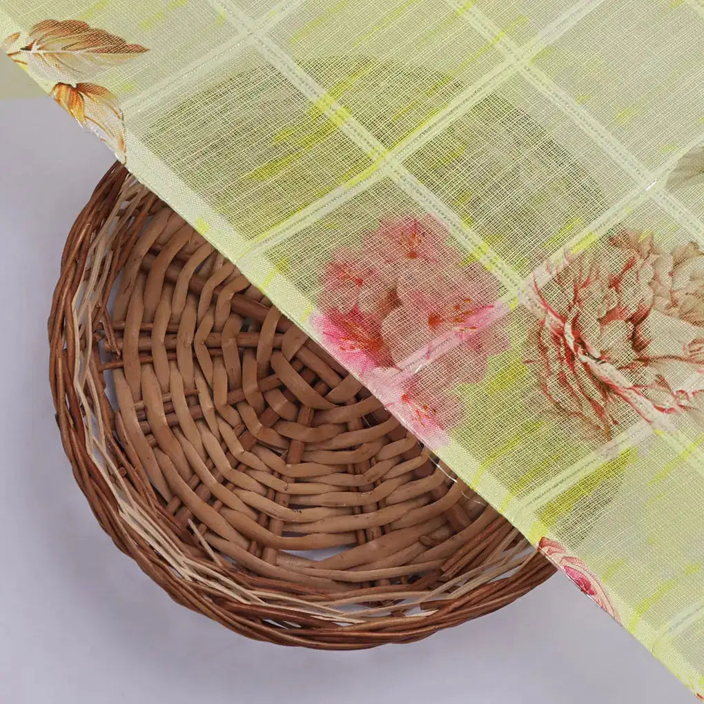Gorgeous Linen Flower Print Fabric with Decorative Floral Design – 0l2a0884copy