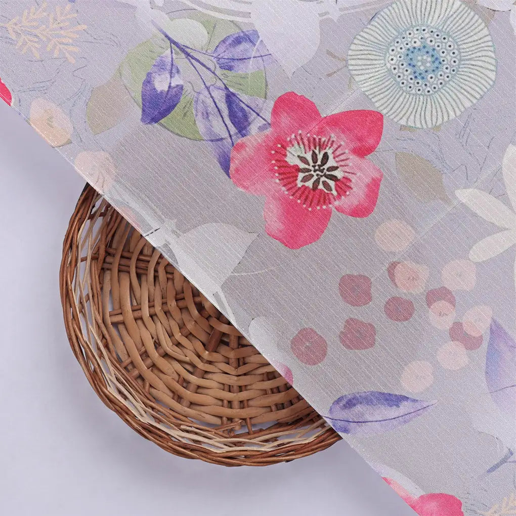 Lavender Floral & Kiwi Print Lustrous Chinon Fabric – 0l2a0904 copy