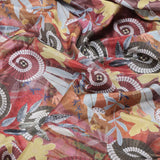 Red & Gold Abstract Bohemian Spiral Print Chinon Fabric – 0l2a0913 copy