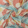 Abstract Leaf & Polka Dot Print Cream Chinon Fabric – 0l2a0917 copy