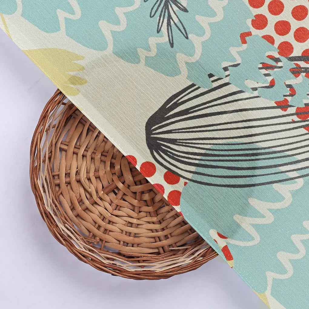 Abstract Leaf & Polka Dot Print Cream Chinon Fabric – 0l2a0919 copy