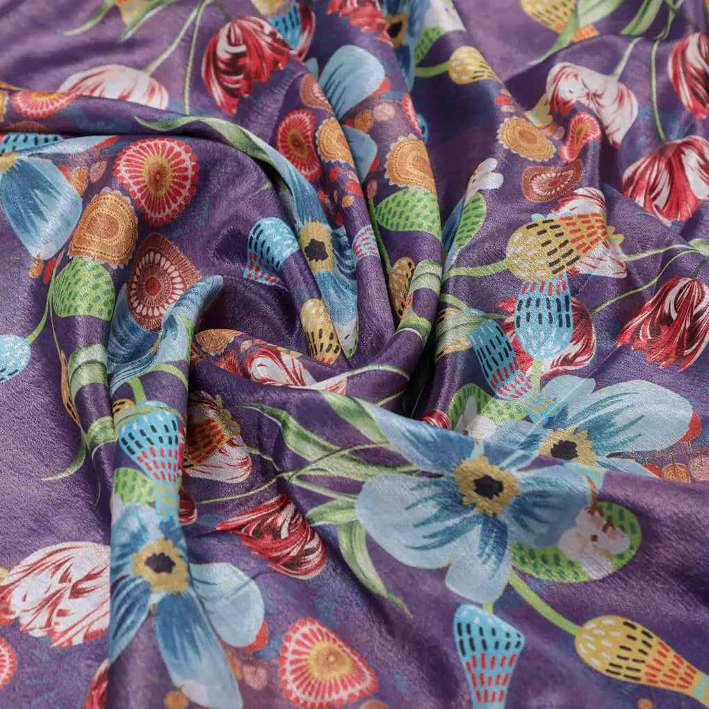 Purple Bohemian Floral Printed Sheen Chinon Fabric – 0l2a0923 copy