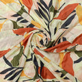 Earthy Abstract Botanical Print on Soft Chinon Fabric – 0l2a0927 copy