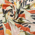 Earthy Abstract Botanical Print on Soft Chinon Fabric – 0l2a0928 copy