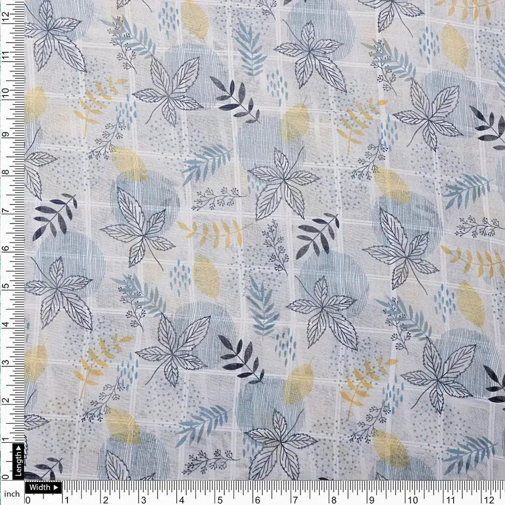 Stunning Linen Fabric Adorned with Vibrant Feathers and Leaves – 0l2a0936copy
