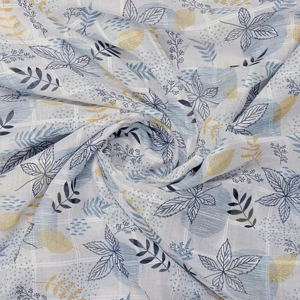 Stunning Linen Fabric Adorned with Vibrant Feathers and Leaves – 0l2a0937copy