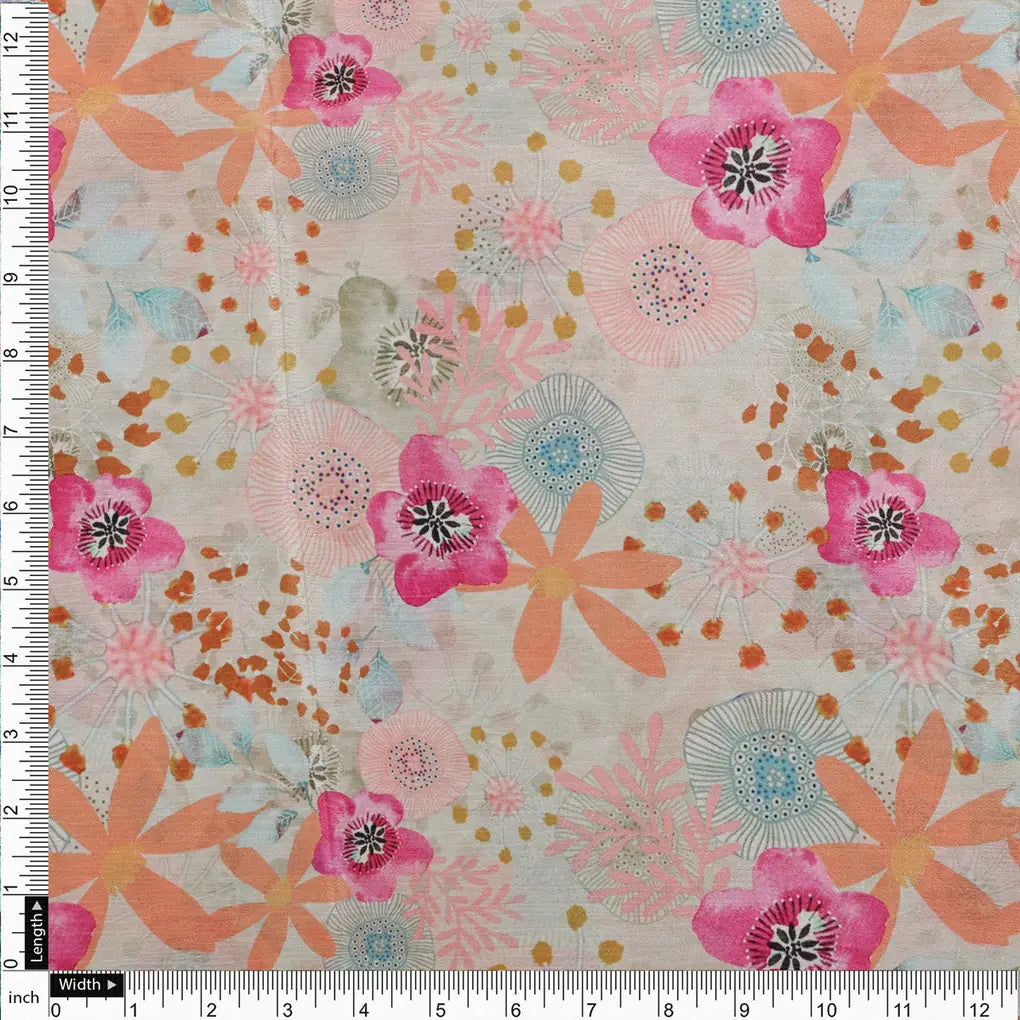 Pastel & Bright Floral Sketch Print Chinon Fabric – 0l2a0941 copy