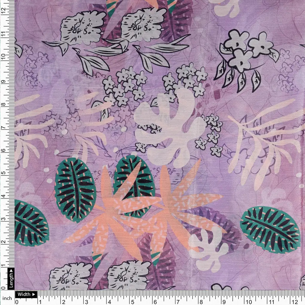Lavender Tropical Floral and Leafy Print Chinon Fabric – 0l2a0951 copy