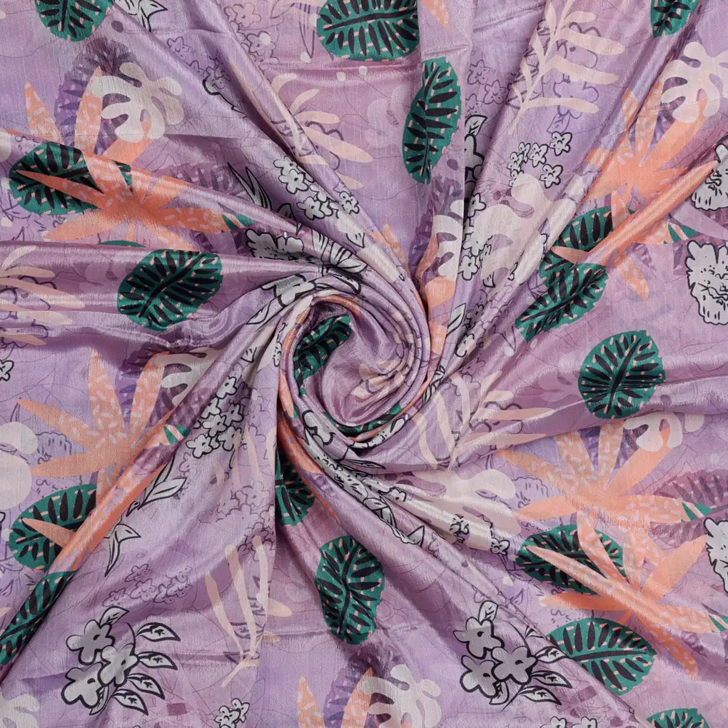 Lavender Tropical Floral and Leafy Print Chinon Fabric – 0l2a0952 copy