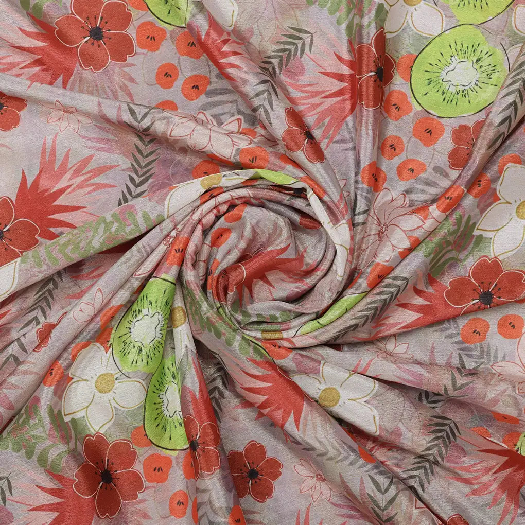 Mauve & Coral Floral and Kiwi Printed Chinon Fabric – 0l2a0981 copy