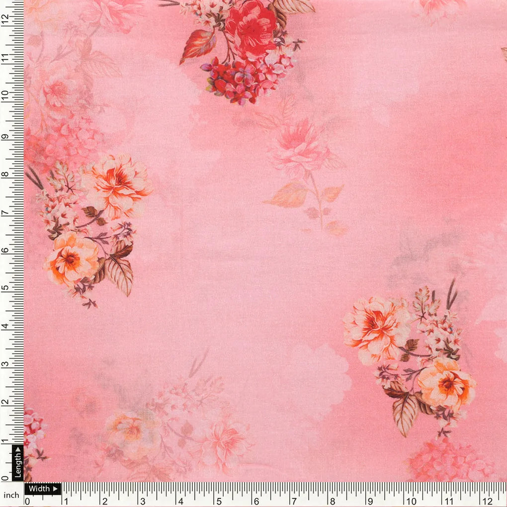Peach Bud Flower Printed Pure Cotton Fabric Material – 0l2a7264copy