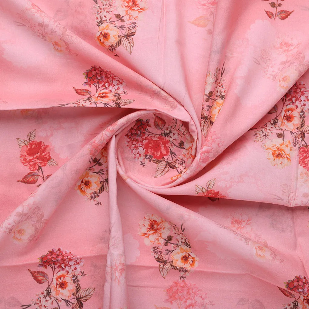 Peach Bud Flower Printed Pure Cotton Fabric Material – 0l2a7265copy