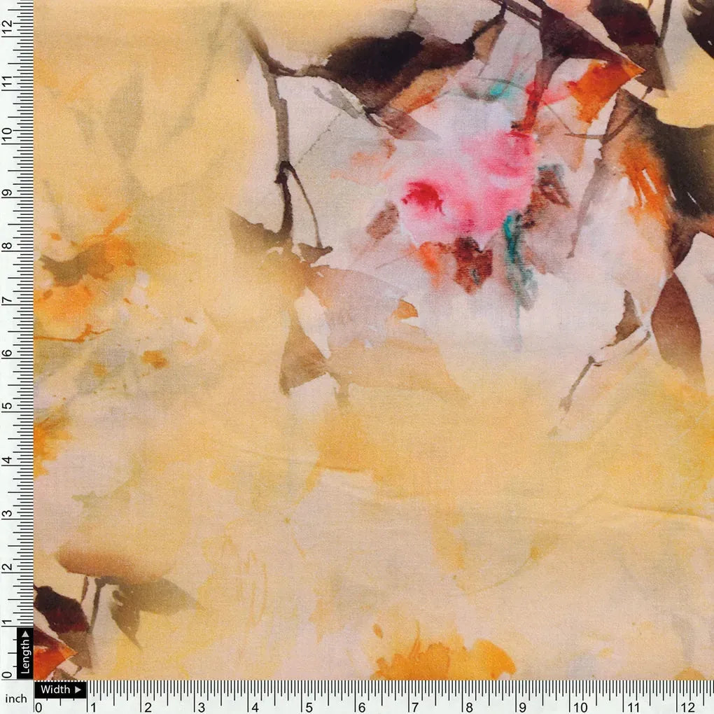 Coolest Watercolour Paper Art Of Flower Digital Printed Fabric - Pure Cotton – 0l2a7274copy