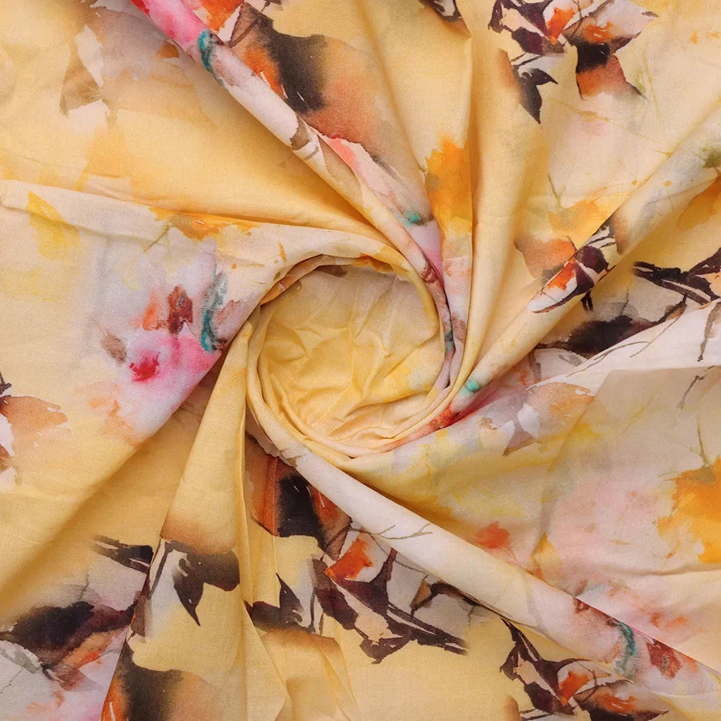 Coolest Watercolour Paper Art Of Flower Digital Printed Fabric - Pure Cotton – 0l2a7275copy