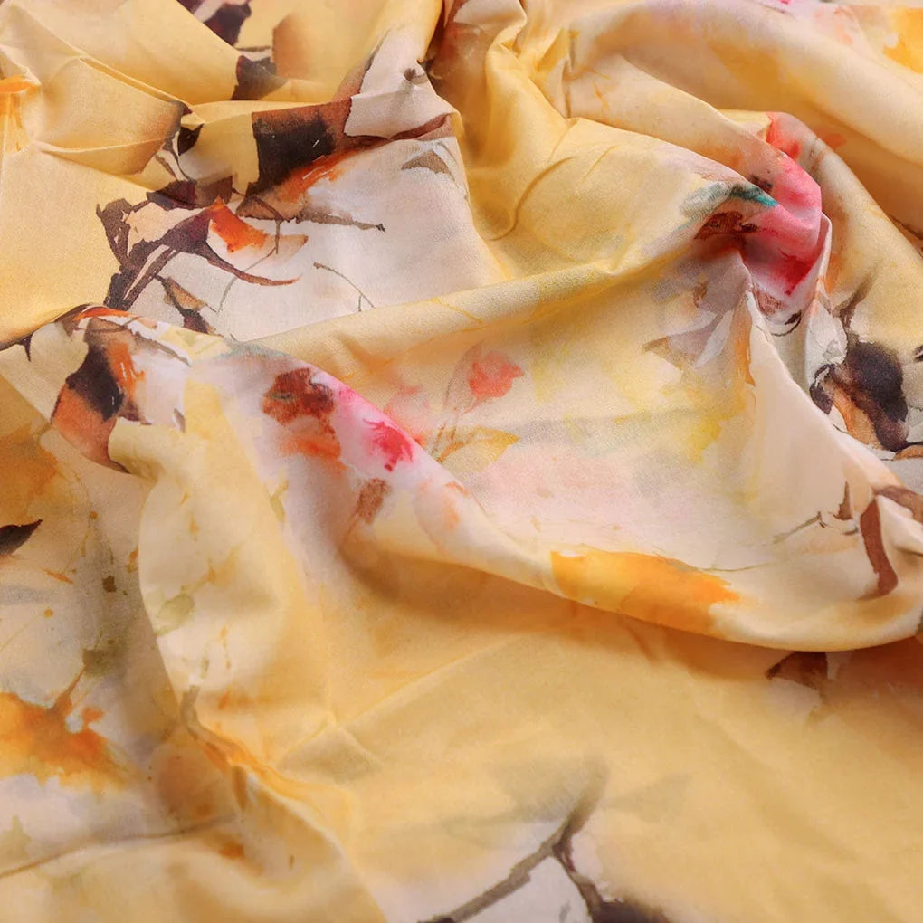 Coolest Watercolour Paper Art Of Flower Digital Printed Fabric - Pure Cotton – 0l2a7276copy