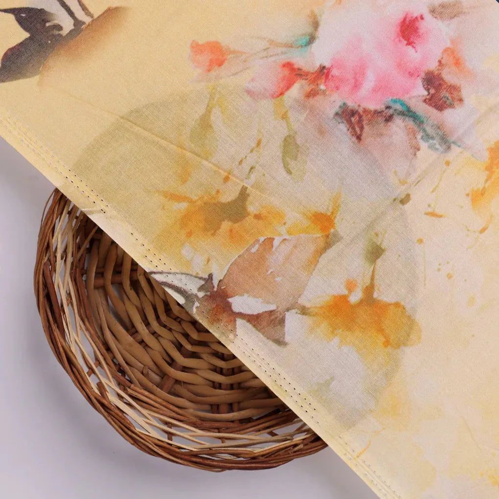 Coolest Watercolour Paper Art Of Flower Digital Printed Fabric - Pure Cotton – 0l2a7279copy