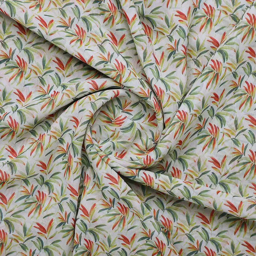 Hand Painted Leaves Allover Digital Printed Fabric  - Weightless – 0l2a7282copy