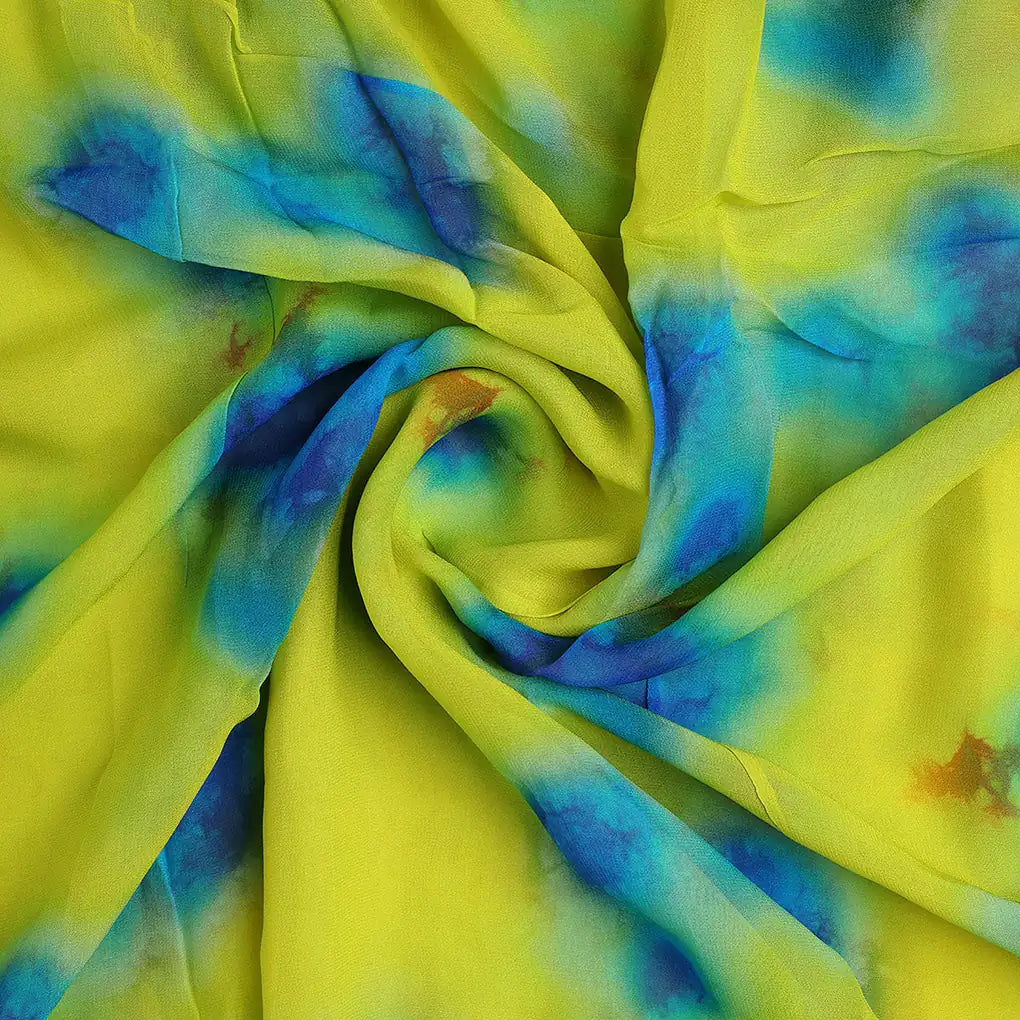 Watercolour Southern Platyfish Colour Digital Printed Fabric - Pure Georgette – 0l2a7287