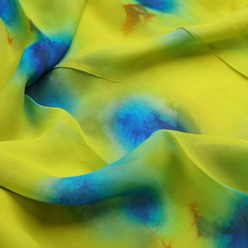 Watercolour Southern Platyfish Colour Digital Printed Fabric - Pure Georgette – 0l2a7288