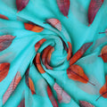 Blue Leaves Pure Georgette Printed Fabric – 0l2a7292