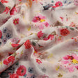 Beautifull Red And Pink Camellia Rose Of Branch Digital Printed Fabric - Pure Georgette – 0l2a7298copy