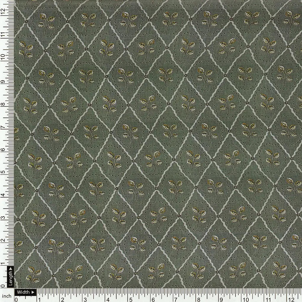 Rhombus Inside Entire Leaf Digital Printed Fabric - Weightless – 0l2a7307copy