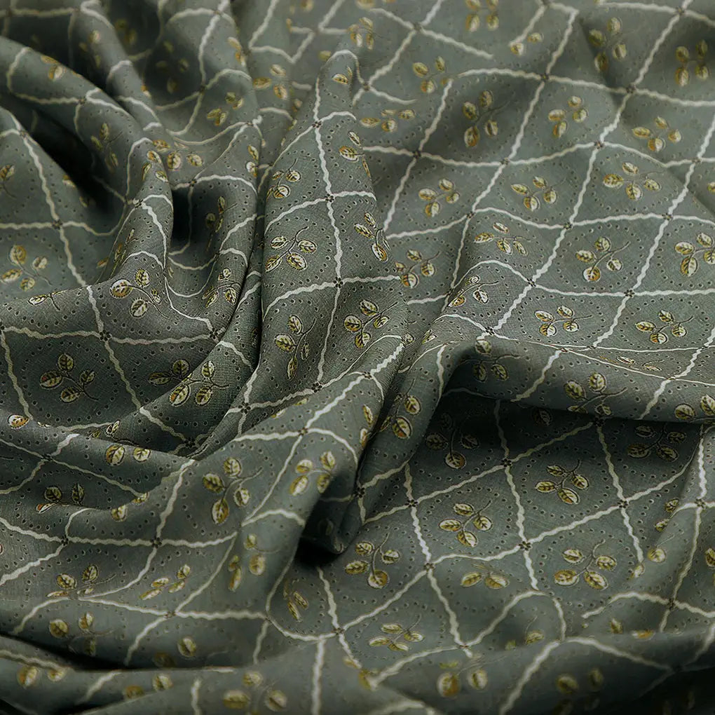 Rhombus Inside Entire Leaf Digital Printed Fabric - Weightless – 0l2a7309copy