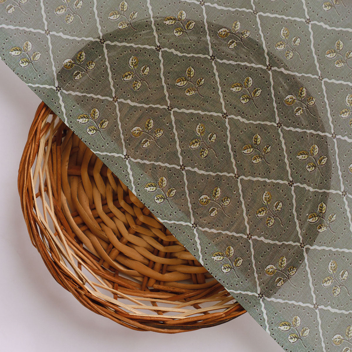 Rhombus Inside Entire Leaf Digital Printed Fabric - Weightless