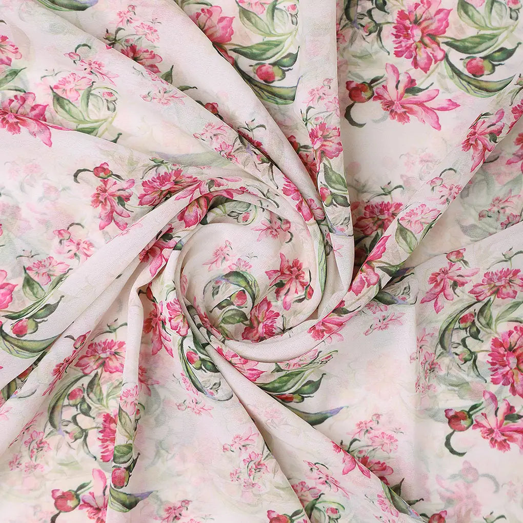 Beautifull Pink Calendula Flower Digital Printed Fabric - Weightless – 0l2a7313copy