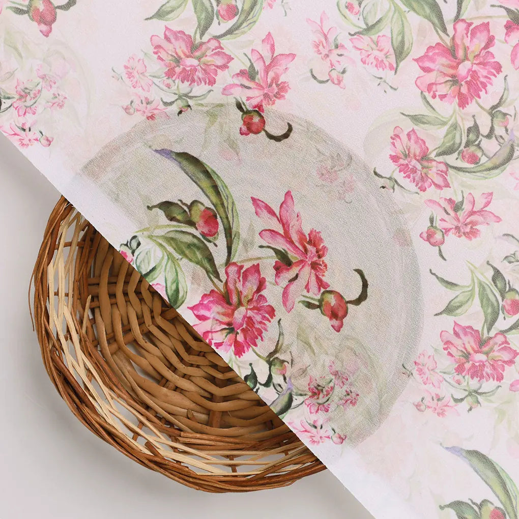 Beautifull Pink Calendula Flower Digital Printed Fabric - Weightless – 0l2a7315copy