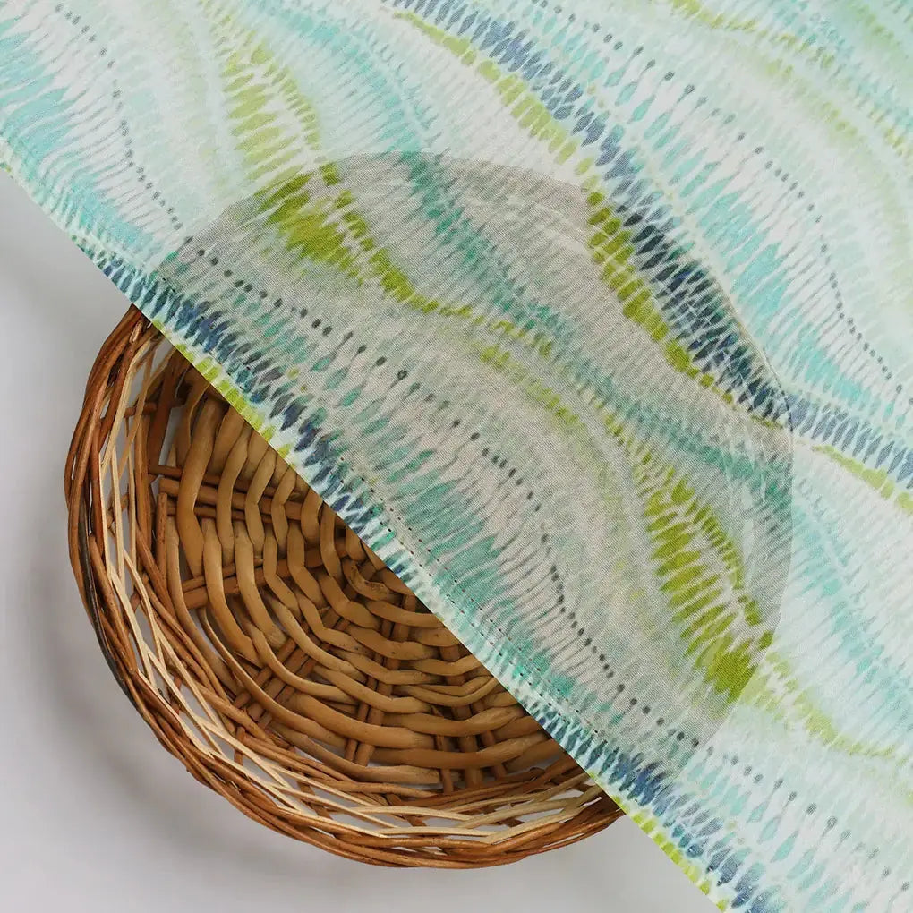 Green and Blue Leheriya Digital Printed Fabric – 0l2a7346