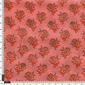 Cool Summer Simple Pink Flower With Leaves Digital Printed Fabric - Pure Georgette – 0l2a7348copy