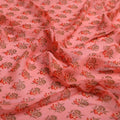 Cool Summer Simple Pink Flower With Leaves Digital Printed Fabric - Pure Georgette – 0l2a7350copy2