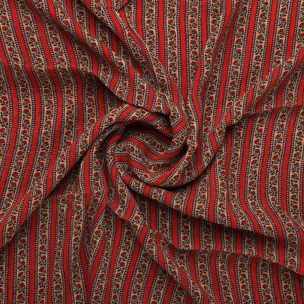 Lovely Straight Valley Of Roses Strips Digital Printed Fabric - Pure Georgette – 0l2a7354copy - alternate view
