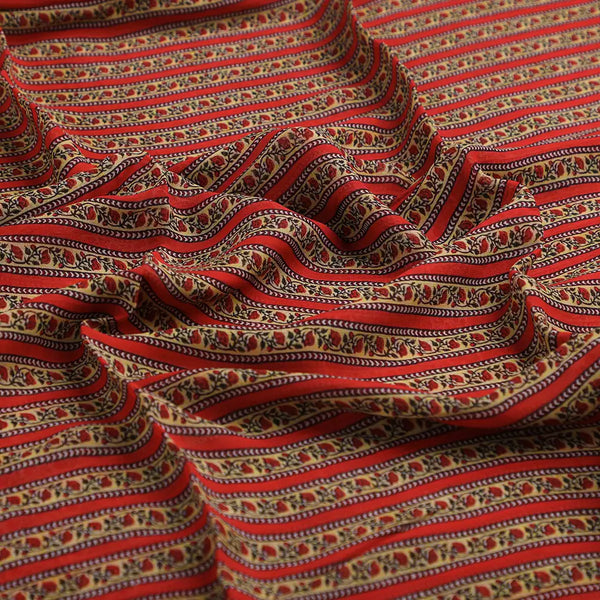 Lovely Straight Valley Of Roses Strips Digital Printed Fabric - Pure Georgette – 0l2a7355copy