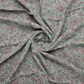 Tiny Western Leaves With Flower Digital Printed Fabric - Pure Georgette – 0l2a7359copy