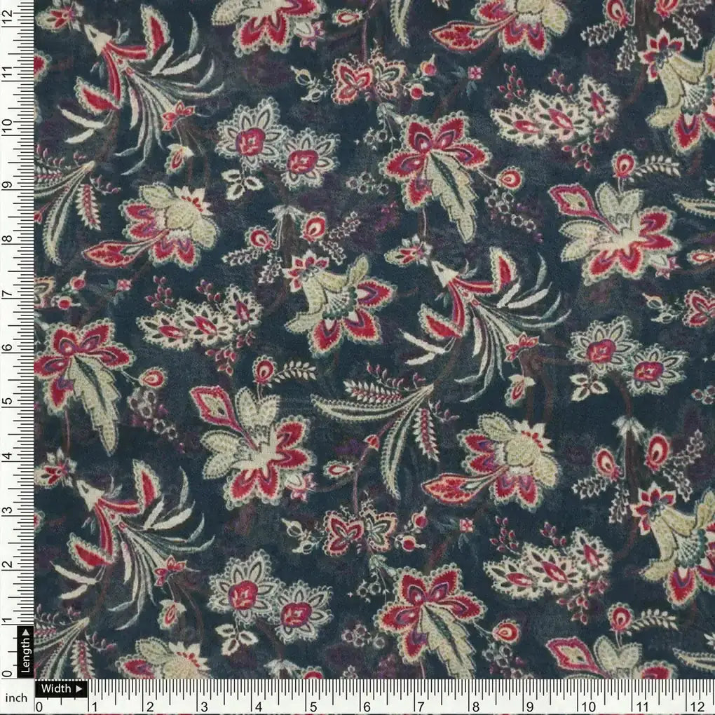 Decorative Jacobean Bluish Digital Printed Fabric - Weightless – 0l2a7363copy