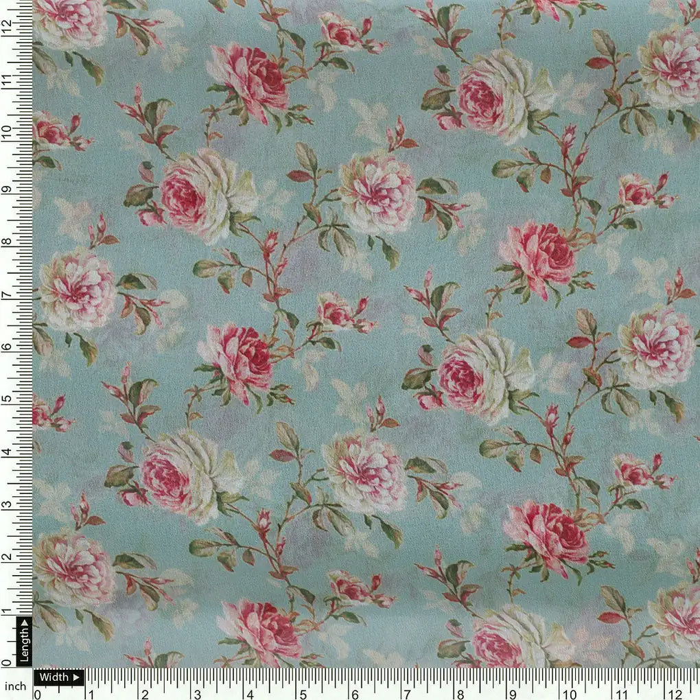 Teal Flower Weightless Printed Fabric – 0l2a7399copy