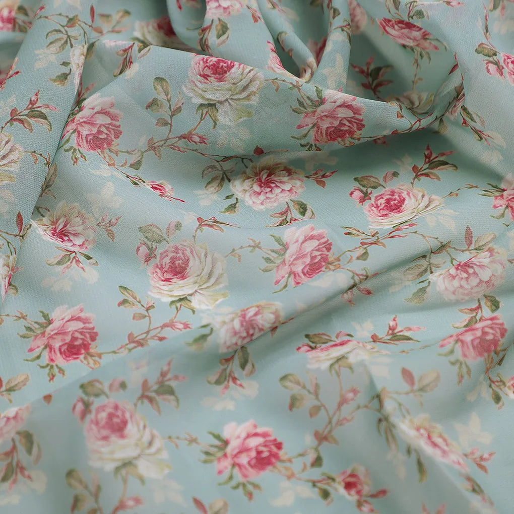 Teal Flower Weightless Printed Fabric – 0l2a7401copy