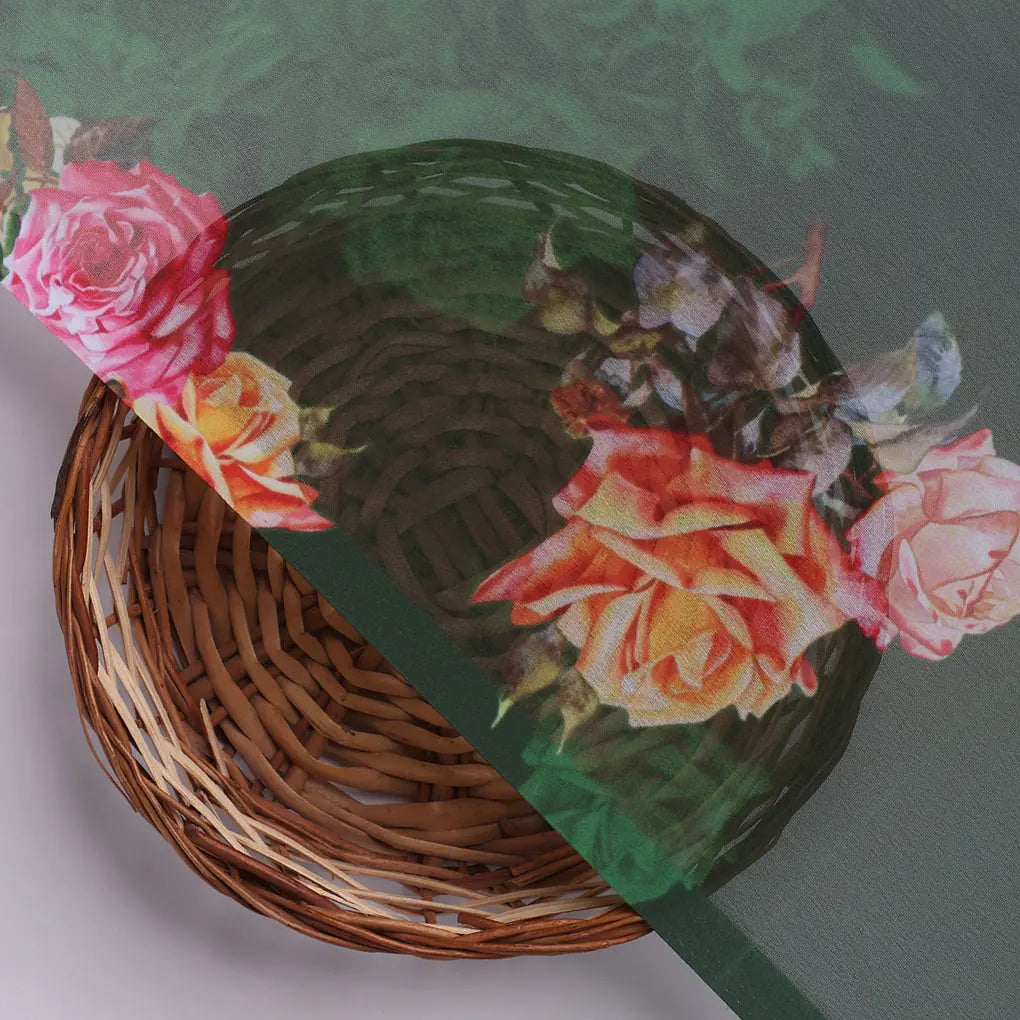 Beautiful Roses With Leaves Digital Printed Fabric - Weightless – 0l2a7407copy